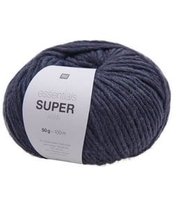 Pelote de laine à tricoter Essentials Super Aran - Rico Design 12 Bleu marine