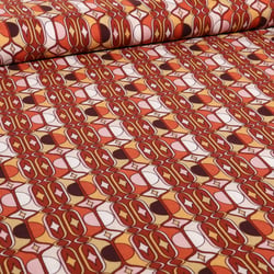 Tissu Viscose Chally Graphy sur fond Rouille