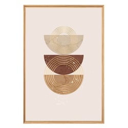 Tableau mural encadré formes et doré 65x97 cm