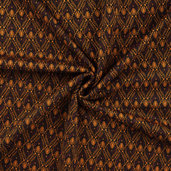 Tissu Milano imprimé Motifs cognac sur fond Noir