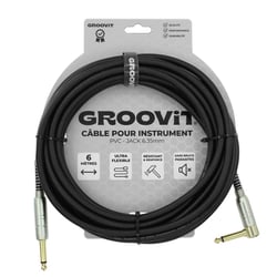 CABLE JACK 6.35 D/C - 6M - D7MM - PVC BLACK - GROOVIT®