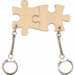 Set 2 porte-clés puzzle 4x5,5 cm - bois - Artemio