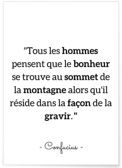 Affiche Confucius 'Tous les hommes pensent...' | A3 : 29,7x42cm