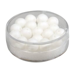 Silk-Bead Perle en verre, 8mm Boîte 18pièces, blanc