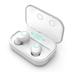 Ecouteurs Bluetooth Stéréo Sans Fil Avec Étui De Charge Et Affichage Numérique Blanc YONIS