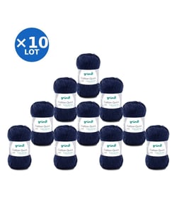 Lot de 10 pelotes COTTON QUICK UNI de Gründl – 500 g de coton mercerisé certifié Oeko-Tex 145 Bleu