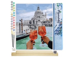 Peinture par Numéro Figured'Art - Santé à Venise - Kit de Loisir Créatif DIY Numéro d'Art Complet - 40x50cm toile roulée + châssis en bois à monter