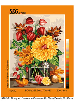 Canevas antique Bouquet d'automne 40x50cm