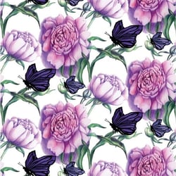 Lot de 4 serviettes en papier découpage collage 33 cm FLEUR VIOLETTE F 708