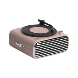 Enceinte Bluetooth Rétro Vinyle Portable Son Stéréo Autonomie Longue Rose YONIS