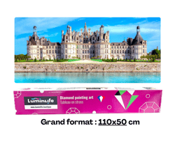 Diamond Painting Broderie Diamant LUMINLIFE 110x50cm, 5D, diamants ronds - Château de Chambord