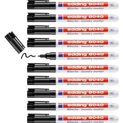 Lot de 10 marqueurs spéciaux tissu - EDDING - Pointe fine 1 mm - Noir