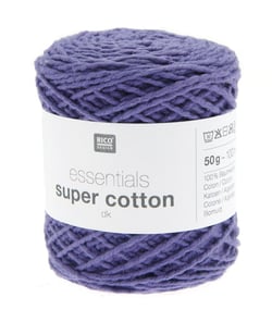 Coton à tricoter ou crocheter Essentials Super Cotton DK - Rico Design 18 Bleu Roi