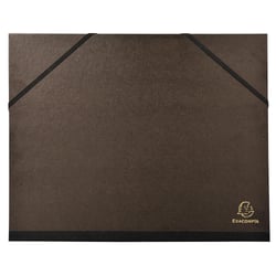 Carton à dessin kraft noir vernis avec élastiques 26x33 cm - Pour formats A4 et 24x32 cm - Noir - x 10 - Exacompta