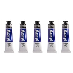 Lot de 5 Tubes Aluminium 18ml Peinture Acrylique Turquoise 500 PRIMO