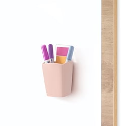 Pot à crayons magnétique à aimanter rose poudré Mineral - CEP