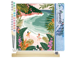 Peinture par Numéro Figured'Art - Baie tropicale - Kit de Loisir Créatif DIY Numéro d'Art Complet - 40x50cm toile roulée + châssis en bois à monter