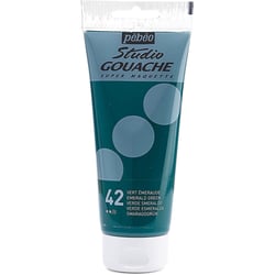 Tube de Peinture Studio gouache Qualité Fine 100ml Vert Émeraude PÉBÉO