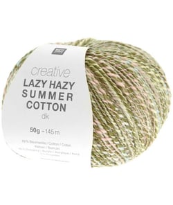Pelote de coton à tricoter Creative LAZY HAZY SUMMER COTTON - Rico Design 32 Vert Olive