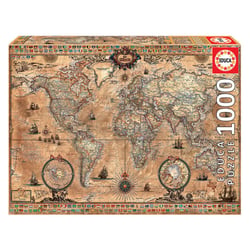 Puzzle 1000 pcs – Mappemonde - Educa Borras - Rouge