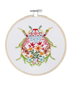 Kit de Broderie Insecte avec cercle en bois de 15 cm – Trimits Multicolore