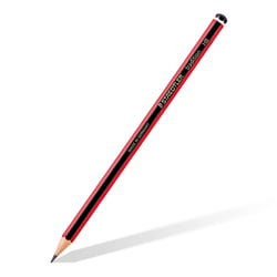 Crayon graphite STAEDTLER Tradition 110 - Lot de 12 - HB - Hexagonal - Laqué noir et rouge