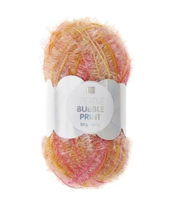 Fil éponge vaisselle à tricoter CREATIVE BUBBLE PRINT multicolore - Rico Design 06 Betterave multicolore