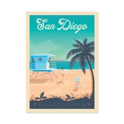 Affiche 30x40 cm - San Diego - Olahoop Travel Posters