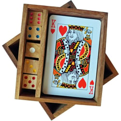 Coffret en bois Cartes et Dés