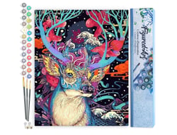 Peinture par Numéro Figured'Art - Renne de Noël Moderne - Kit de Loisir Créatif DIY Numéro d'Art Complet - 40x50cm sans châssis en bois
