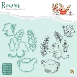 Matrices de découpe et tampons transparents Nellie's Choice - Souris et arrosoir - 12 pièces