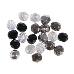 Perle facettée en verre, ø 6mm, cristal, 6 mm ø, boîte 50 pces