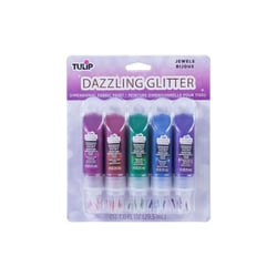 Lot de 5 tubes de 30 ml - Peinture textile 3D Tulip - Pailletée - Effet 3D.
