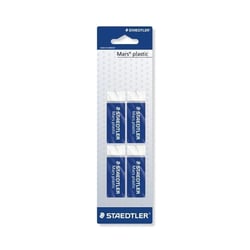 Lot de 4 gommes blanches - Sans phtalate ni latex - Staedtler - Mars plastic