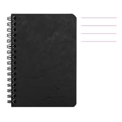 Carnet - A5 - 14,8x21cm - Lignes - 100 pages - Couverture noir - Spirale