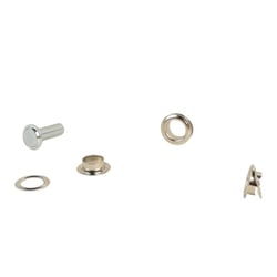 Lot de 10 oeillets 15mm couleur argent et outil