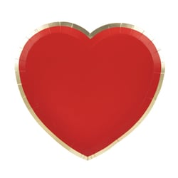 8 Assiettes Coeurs Rouge
