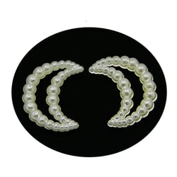 50 perles cabochon forme lune acrylique Beige Nacré Diamètre 11 mm - création diy