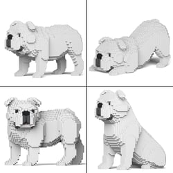 Chien Bulldog Anglais (4 en 1) blanc Taille standard | JEKCA | 14 ans et +
