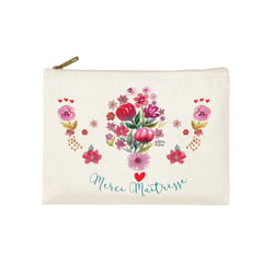 Trousse rectangulaire PM (20x13 cm) - Floral folk (merci maîtresse)