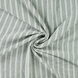 Tissu aspect Lin rayé Vert d'eau