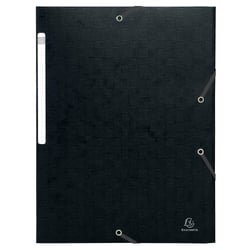 Chemise 3 rabats à élastiques Maxi Capacity carte lustrée 600g/m2 Scotten ®- A4 - Noir - x 25 - Exacompta