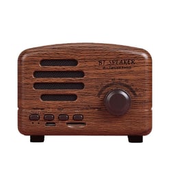 Mini Enceinte Bluetooth Rétro Portable Radio Support Carte TF Bois 6H Autonomie YONIS