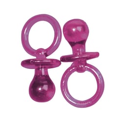Pendentif en plastique - Tétine, rose foncé, 5 cm, 5 pces