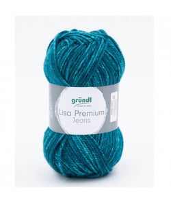 Pelote de laine à tricoter LISA PREMIUM JEANS - Grundl - certifiée Oeko-Tex 05 Bleu