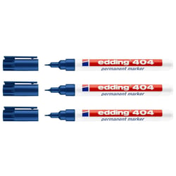 Lot de 3 marqueurs permanents - EDDING - 404 - Pointe ronde ultra fine 0,75 mm - Bleu