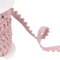 Elastique à pompons 13mm vieux rose au mètre