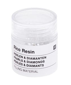 Mélange de Perles, Diamants et Globules pour Résine - Créez des Bijoux Éblouissants - Rico Design Argent