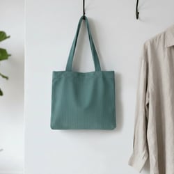 Kit Couture Craftine Petit Sac Cabas Velours Vert d'eau