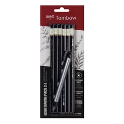 Kit de dessin Tombow Mono - 6 crayons graphite et porte-gomme - Pour débutants et confirmés